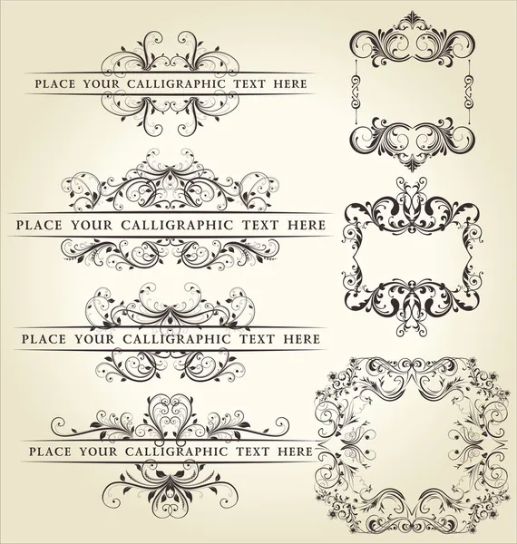 Calligraphic design set — Stock Vector