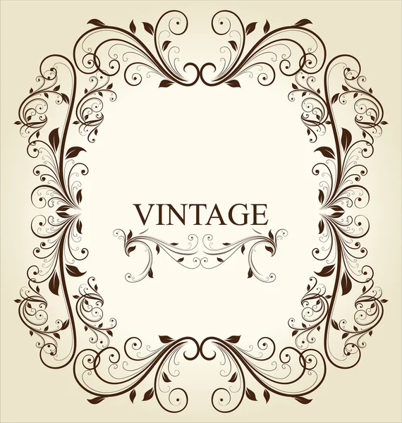 Frame Vintage Old Ornament — Stock Vector