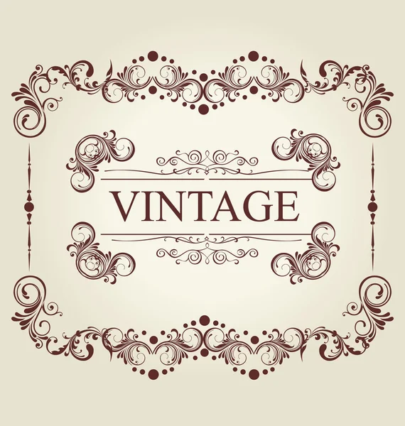 Quadro vintage velho ornamento —  Vetores de Stock