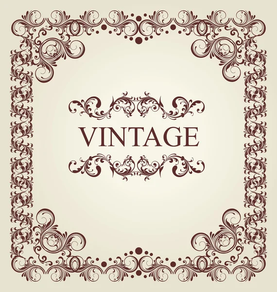 Marco Vintage Antiguo ornamento — Vector de stock