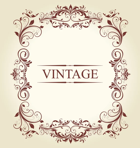 Quadro vintage velho ornamento —  Vetores de Stock