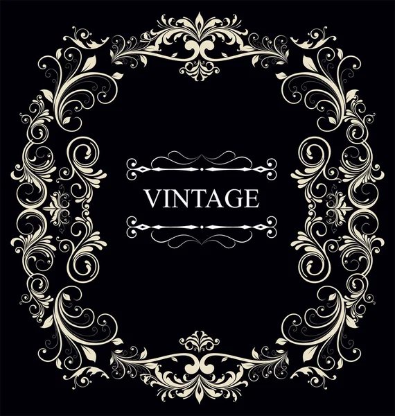 Quadro vintage velho ornamento — Vetor de Stock