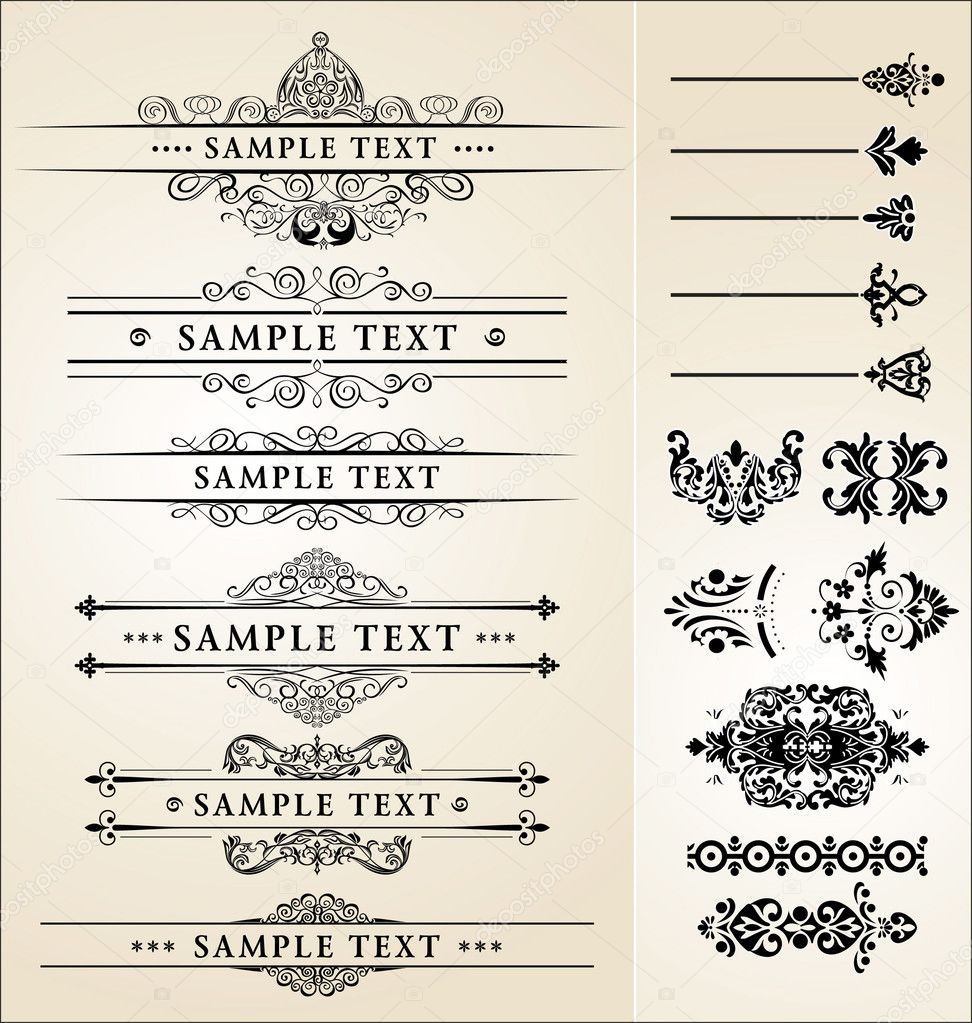 Calligraphic design set