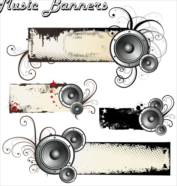 Music Banners — Stock Vector