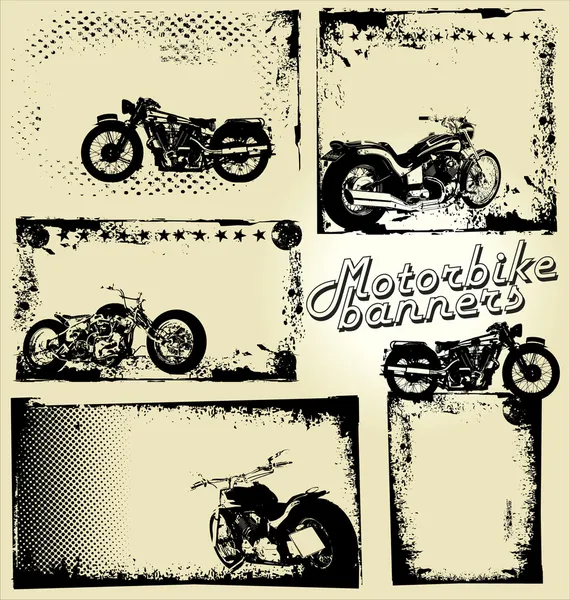 Bannières Grunge moto — Image vectorielle