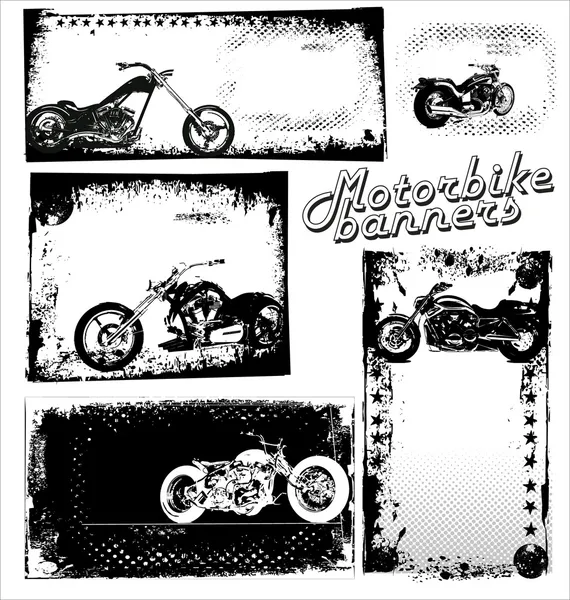 Мотоциклетные гранж-баннеры — стоковый вектор