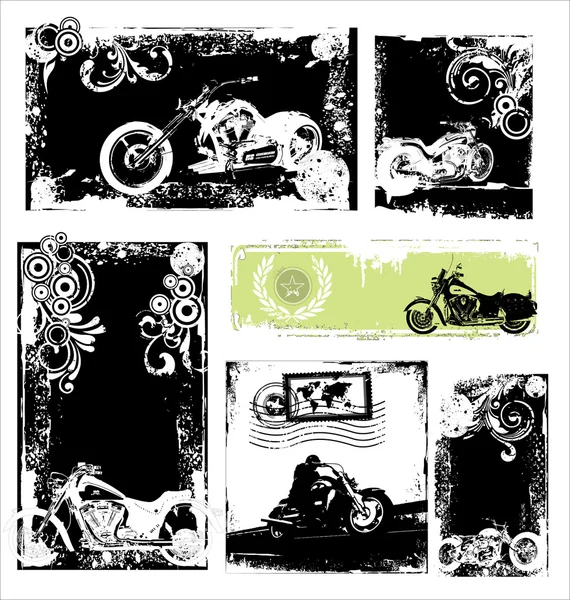 摩托车 grunge 横幅 — 图库矢量图片