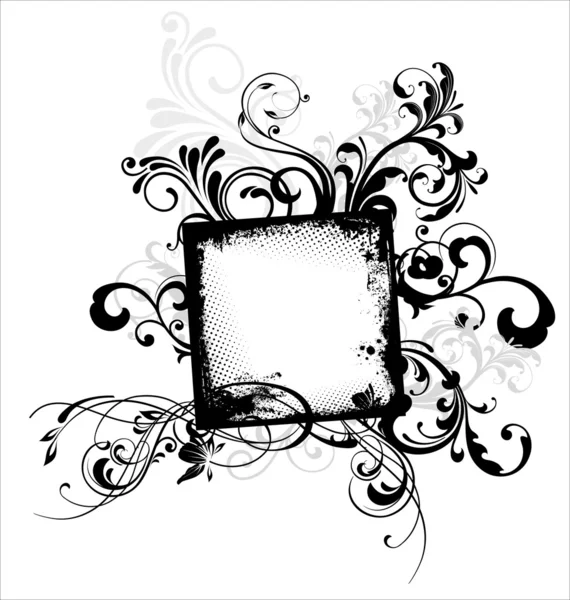 Silhouette de cadre floral — Image vectorielle