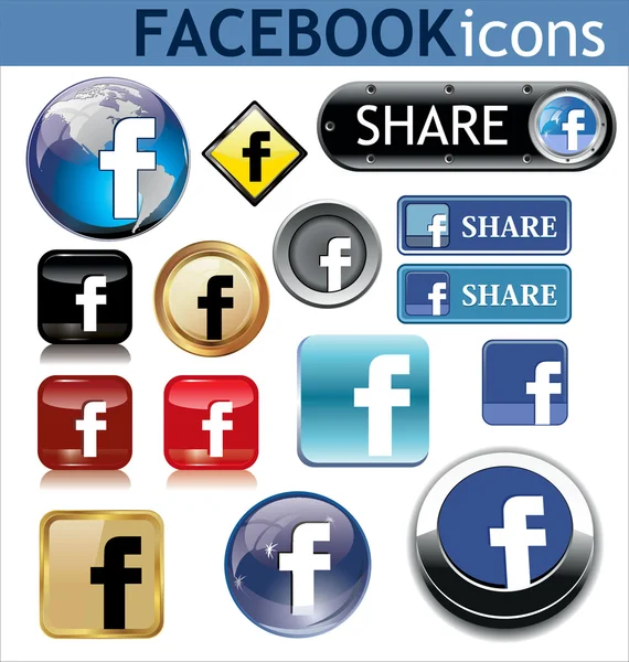Facebook-Ikonen — Stockvektor