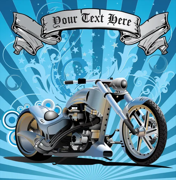 超级自行车在 grunge 背景 — 图库矢量图片
