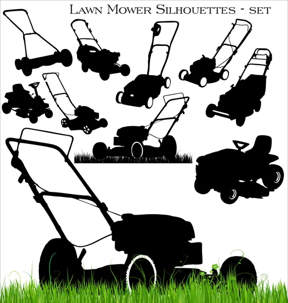 Lawn mower set — Stock Vector