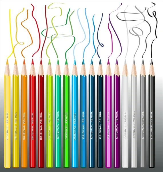 彩色铅笔蜡笔 — 图库矢量图片