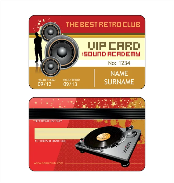 家クラブの vip カード — ストックベクタ