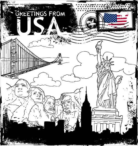 Salutations des États-Unis — Image vectorielle