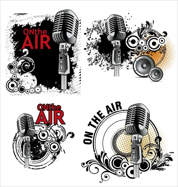 On the air - banners set — Stock Vector