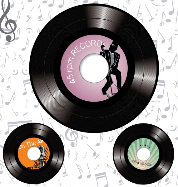 Etiquetas discográficas retro 45 rpm — Archivo Imágenes Vectoriales
