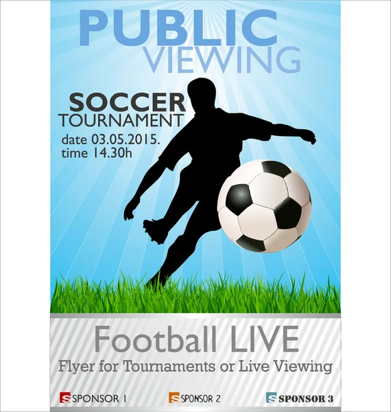 Δημόσια προβολή banner τουρνουά ποδοσφαίρου — Διανυσματικό Αρχείο
