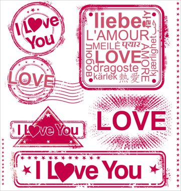 I love you stamps clipart