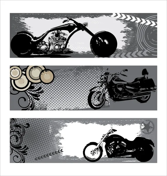 Grunge motorbike banners — Stock Vector