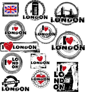 I love london stamps clipart