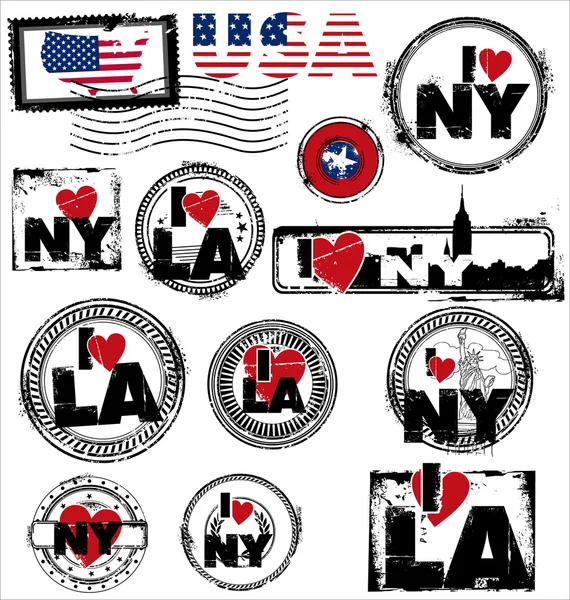 stock vector Usa stamps