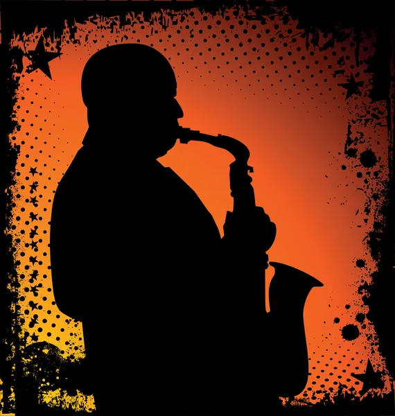 Jazzový hudebník pozadí — Stockový vektor