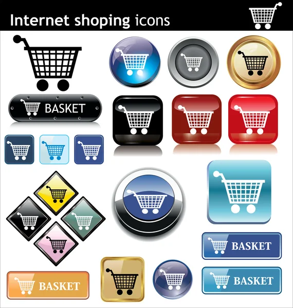 Internet shopping e commerc — Stock Vector