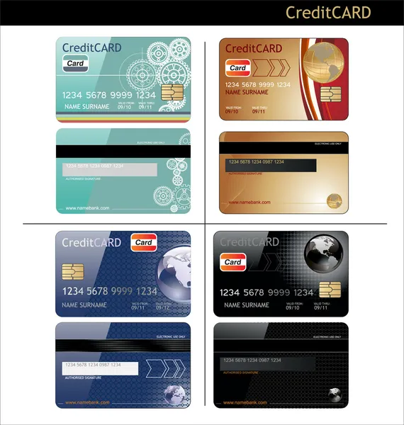 Tarjetas de crédito — Archivo Imágenes Vectoriales