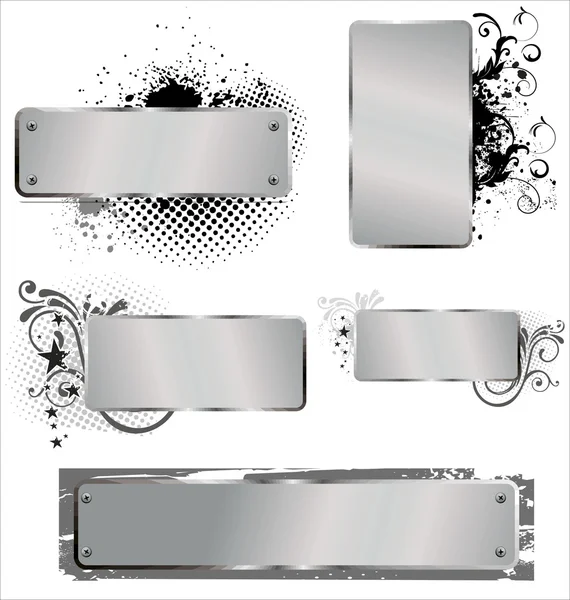 Banner in alluminio lucido grunge — Vettoriale Stock