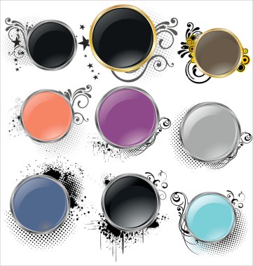 Shiny grunge banners clipart
