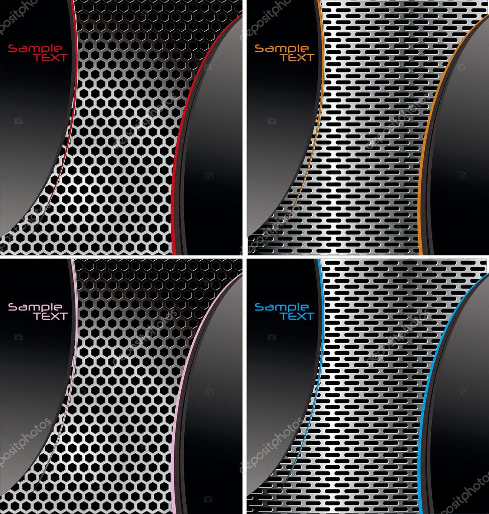 Perforated metal background - set Stock Vector Image by ©creative-4m