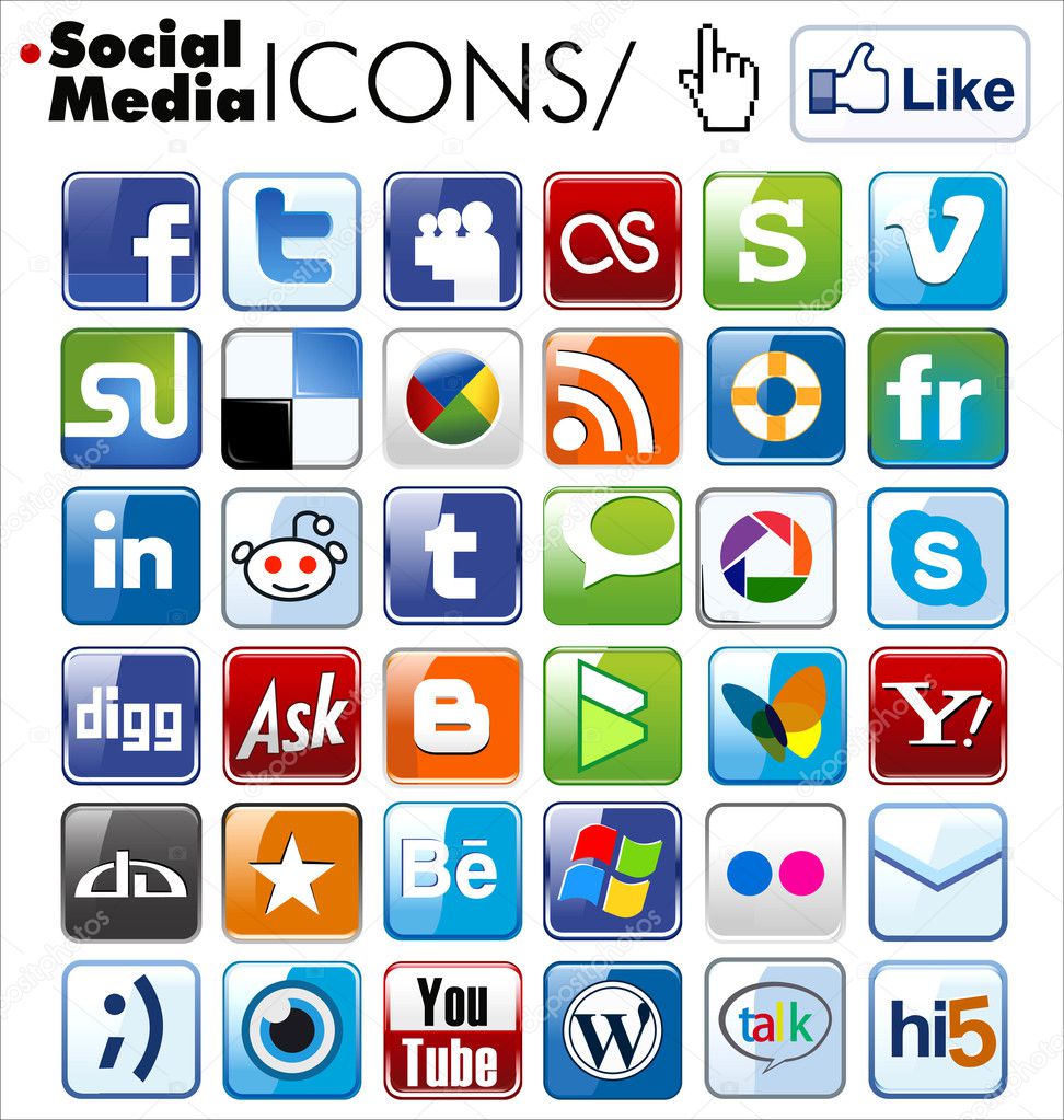 social media stock icons