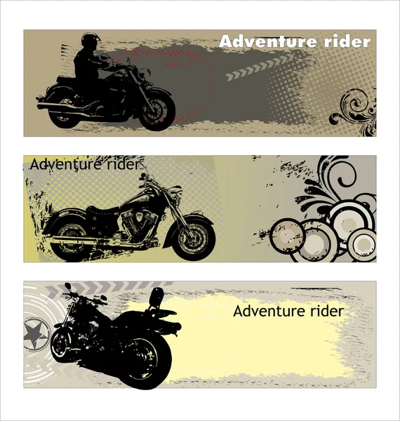 Adventure rider banners — Stock Vector