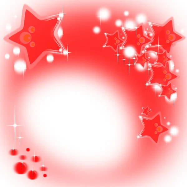 Рождественская открытка с красными звездами — стоковое фото