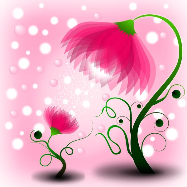 Mamma och baby rosa blommor — Stockfoto