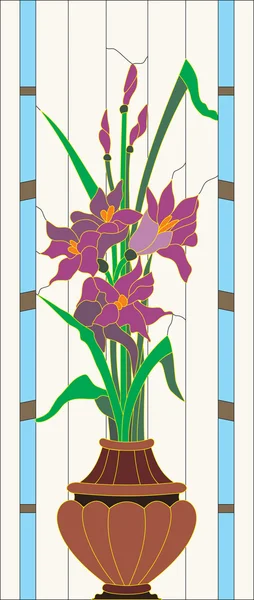 Ilustración vectorial de "Jarrón con Iris " — Vector de stock