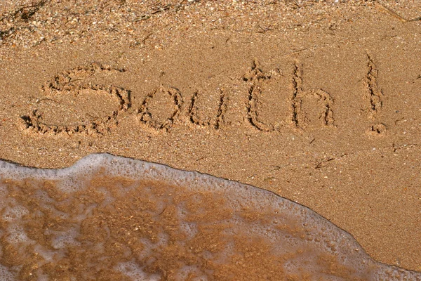 Napisy na piasku — Zdjęcie stockowe