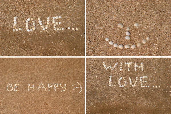 Inscriptions on the beach — Stock Photo, Image
