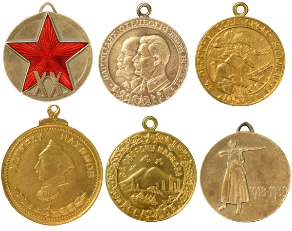 As antigas medalhas raras soviéticas (cópia ) — Fotografia de Stock