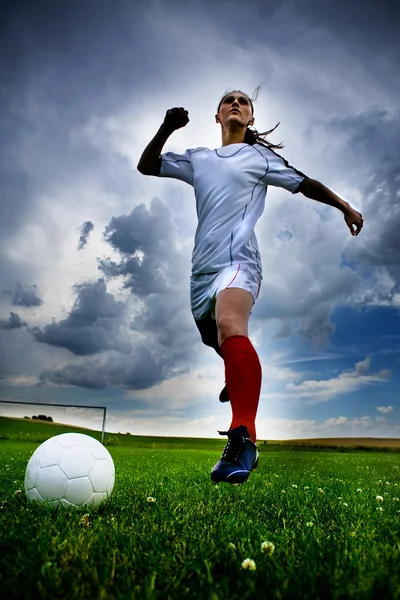 Football girl — Stock Photo, Image
