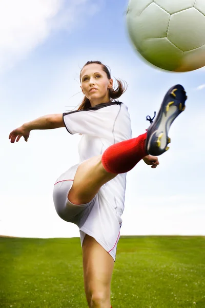 Futebol menina — Fotografia de Stock