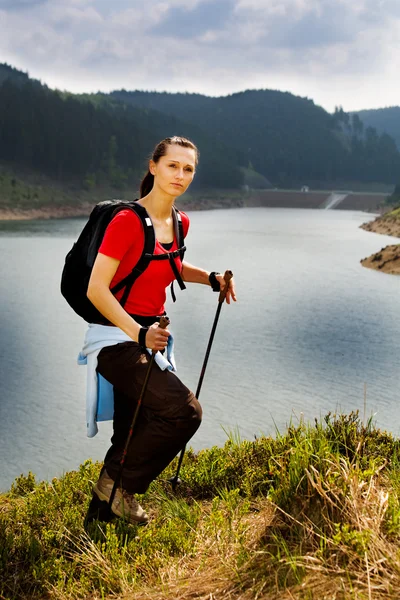 Donna escursionistica — Foto Stock