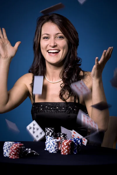 Покер девушка — стоковое фото