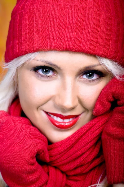 Woman with wool scarf — Stock Photo, Image