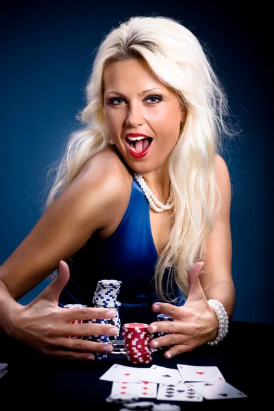 Poker fille — Photo