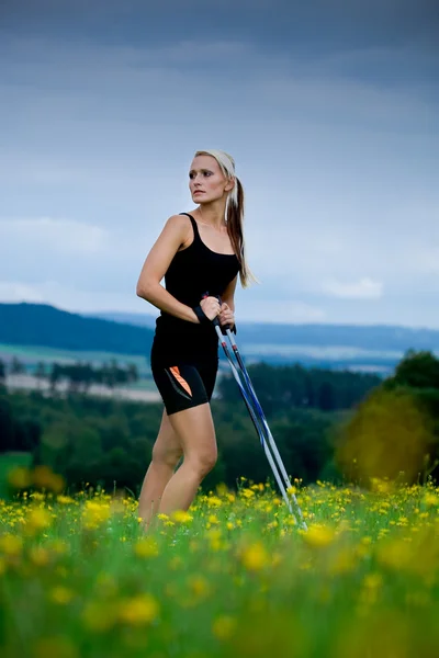 Nordic walking- — Stockfoto