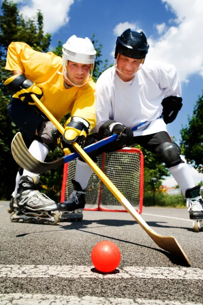 Pelea de hockey callejero — Foto de Stock