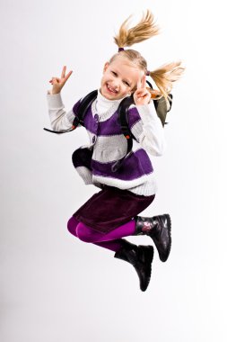 Jumping girl clipart