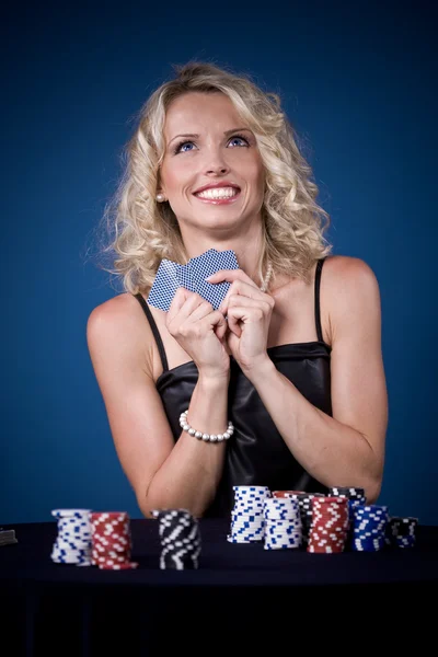 Menina poker — Fotografia de Stock