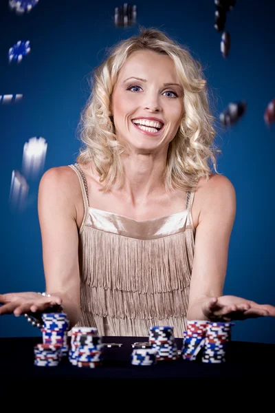 Poker girl — Stock Photo, Image